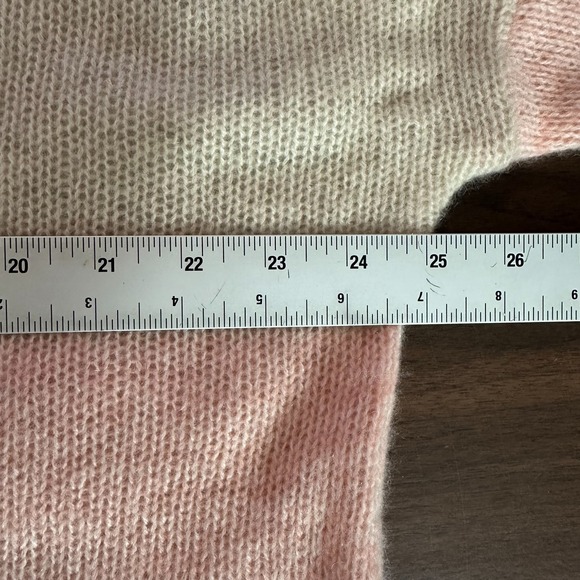 360cashmere Sweater Womens Large Pink Parisian Colorblock Tight Knit Old Money - Picture 7 of 10